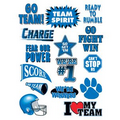 Go Team Blue Set of Sports Temporary Tattoo